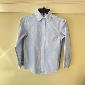 Cat & Jack Boys' Blue White Gingham Long Sleeve Button-Down Shirt I size 8/10